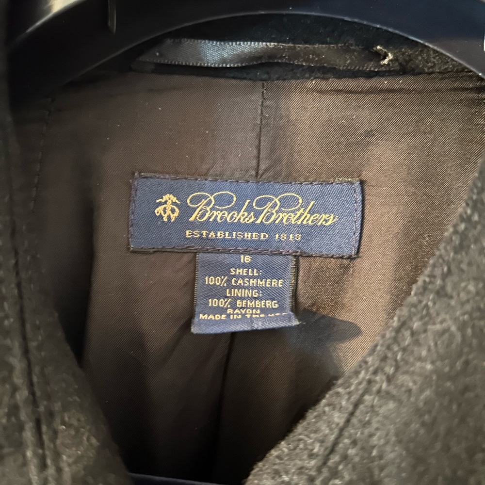 Brooks Brothers Black Cashmere Coat